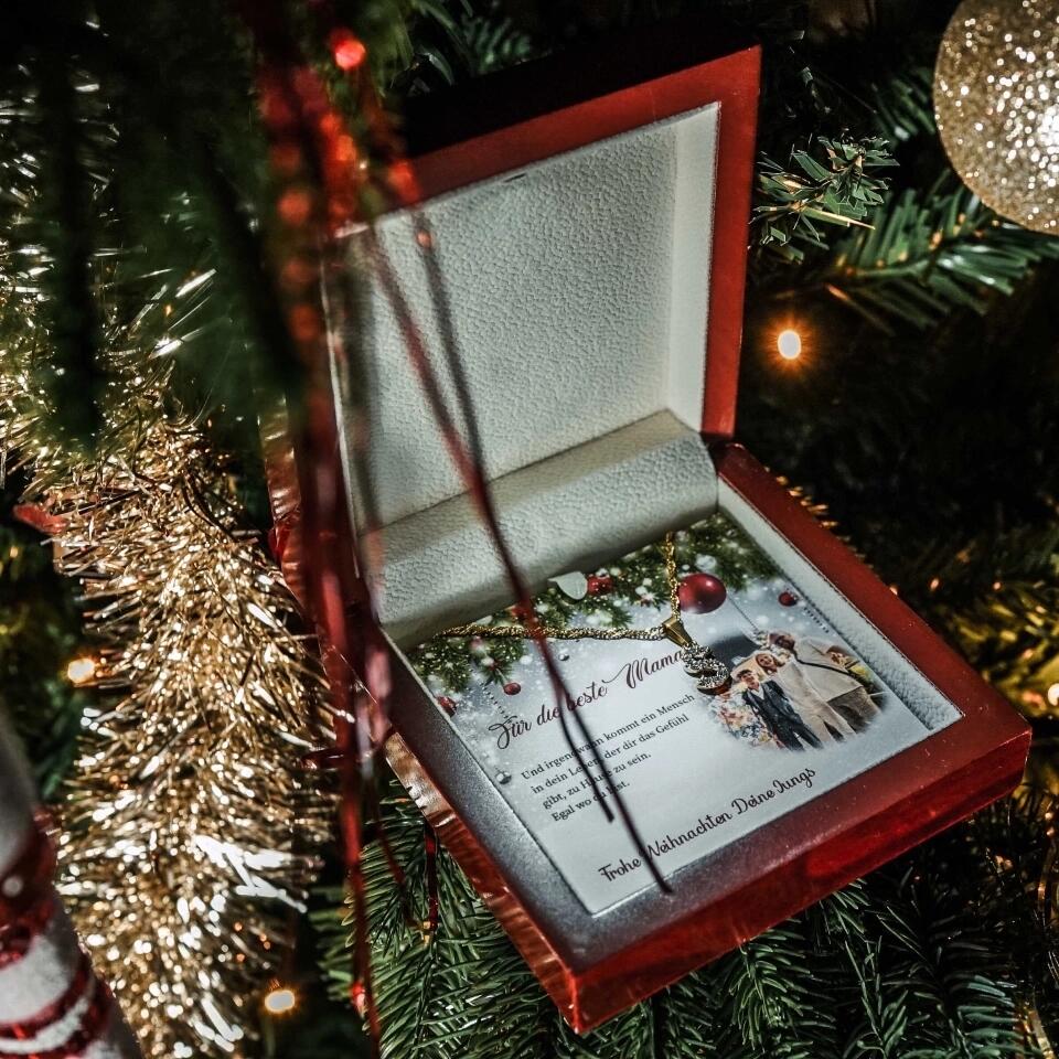 Halskette Großes Herz mit Strassstein - Für die Tochter