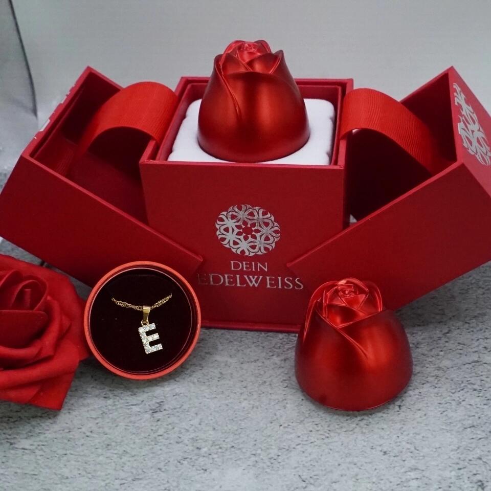 Personalisierte Zirkonia-Buchstaben-Halskette | Valentinstag