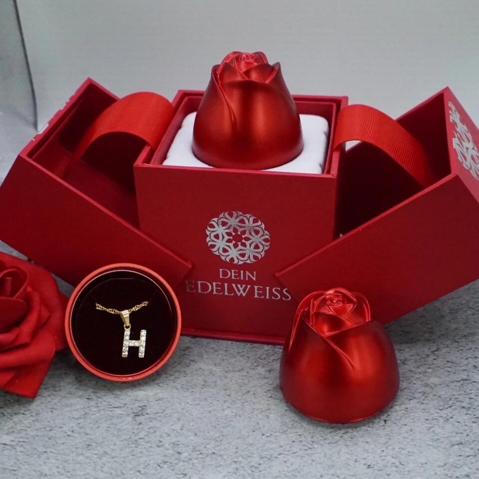 Personalisierte Zirkonia-Buchstaben-Halskette | Valentinstag