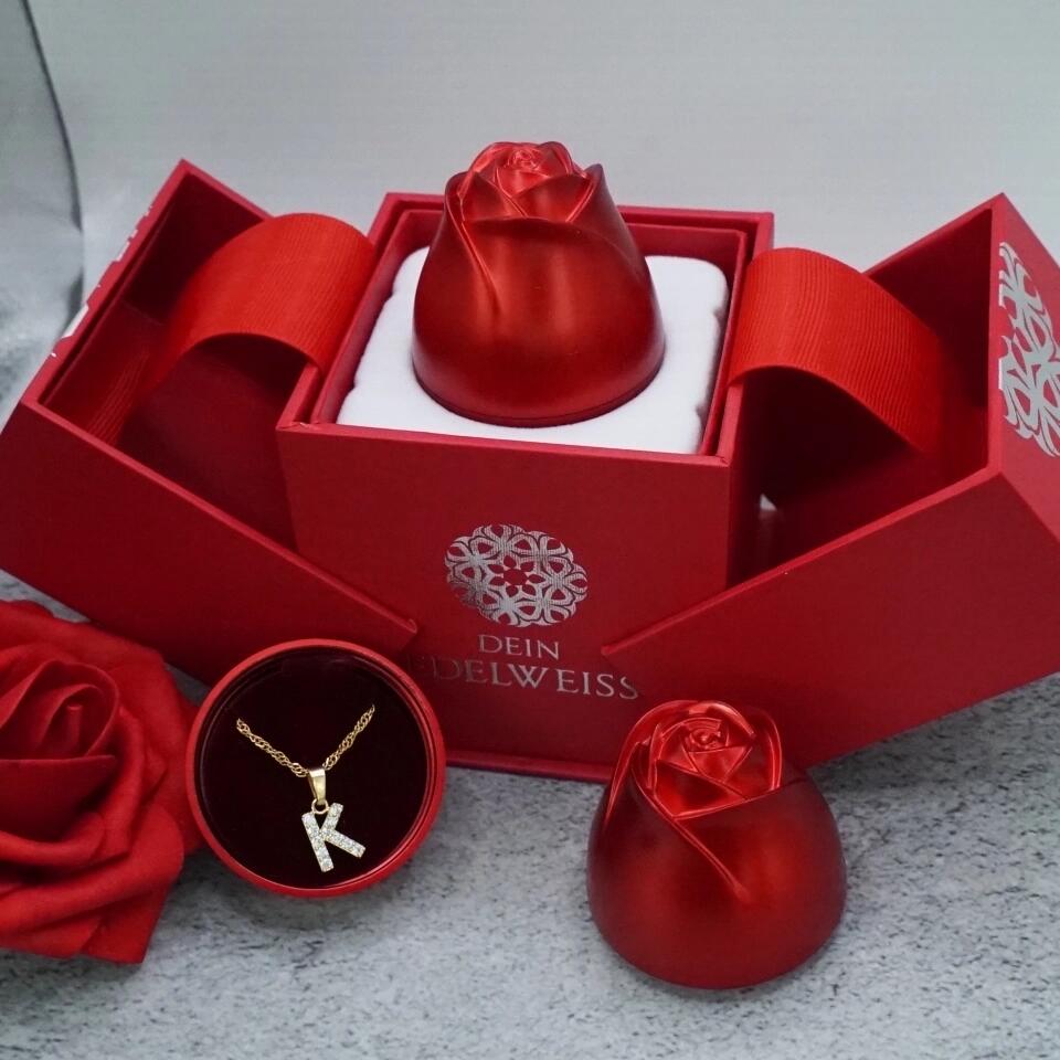 Personalisierte Zirkonia-Buchstaben-Halskette | Valentinstag