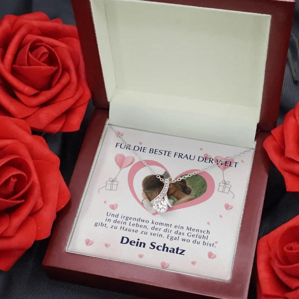 Halskette der große Glitzerstein - Valentinstag