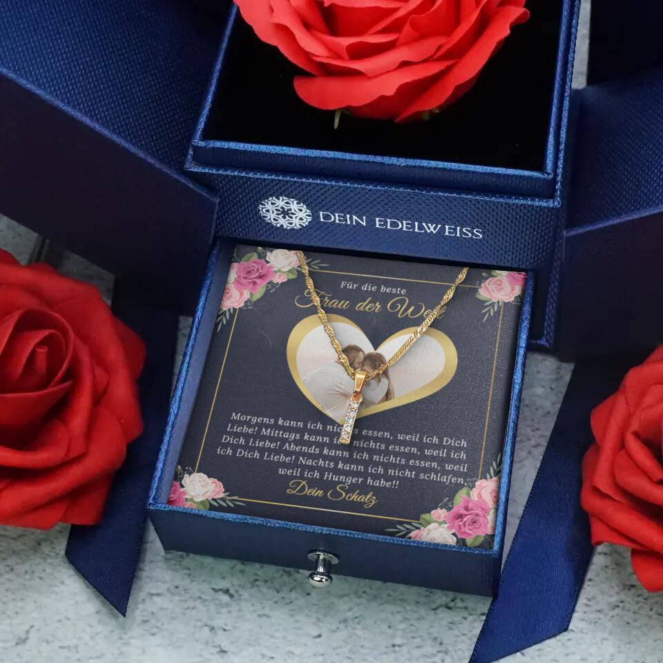 Personalisierte Zirkonia-Buchstaben-Halskette | Valentinstag