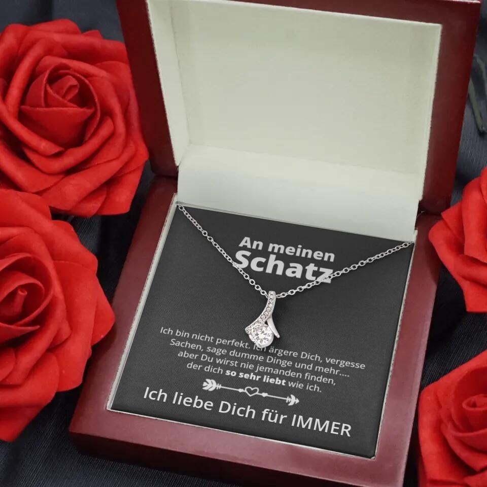 Halskette der große Glitzerstein - Valentinstag