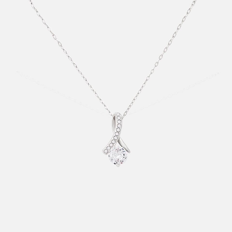 Strahlende der große Glitzerstein Halskette + Gratis Herz-Zirkonia-Armband