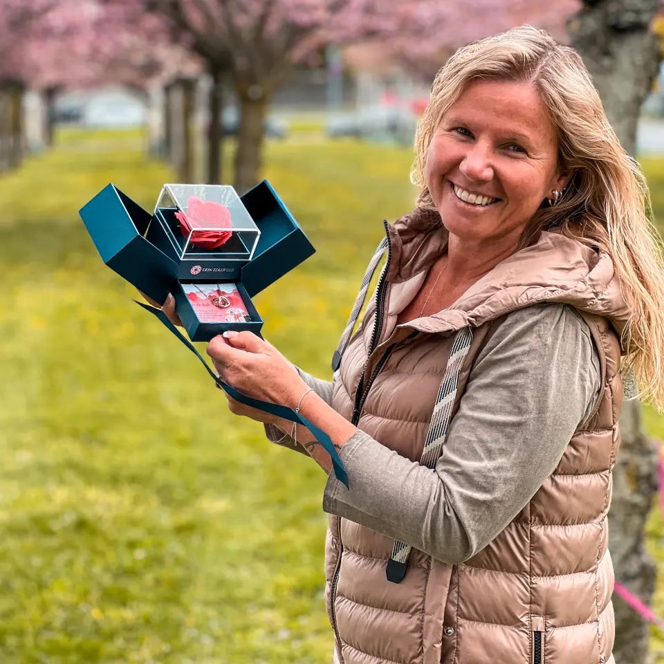 Funkelnde Strassstein-besetzte Doppelherz-Halskette | MUTTERTAG