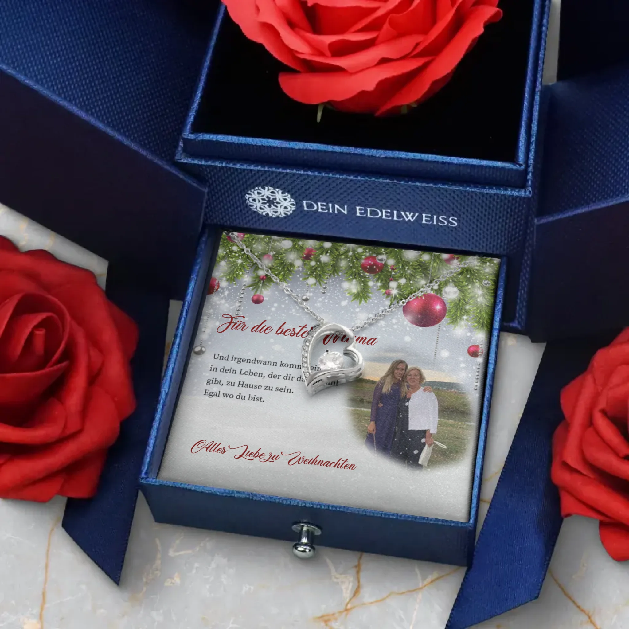 Elegante 18k Goldherz-Halskette mit strahlendem Strassstein - Muttertag