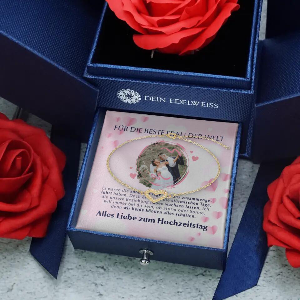 ARMBAND HERZ ZIRKONIA - HOCHZEITSTAG TeeInBlue
