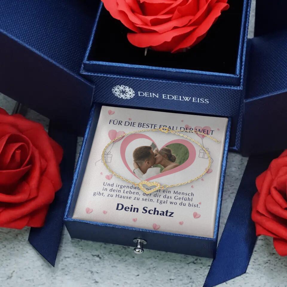 Armband Herz Zirkonia - Valentinstag TeeInBlue