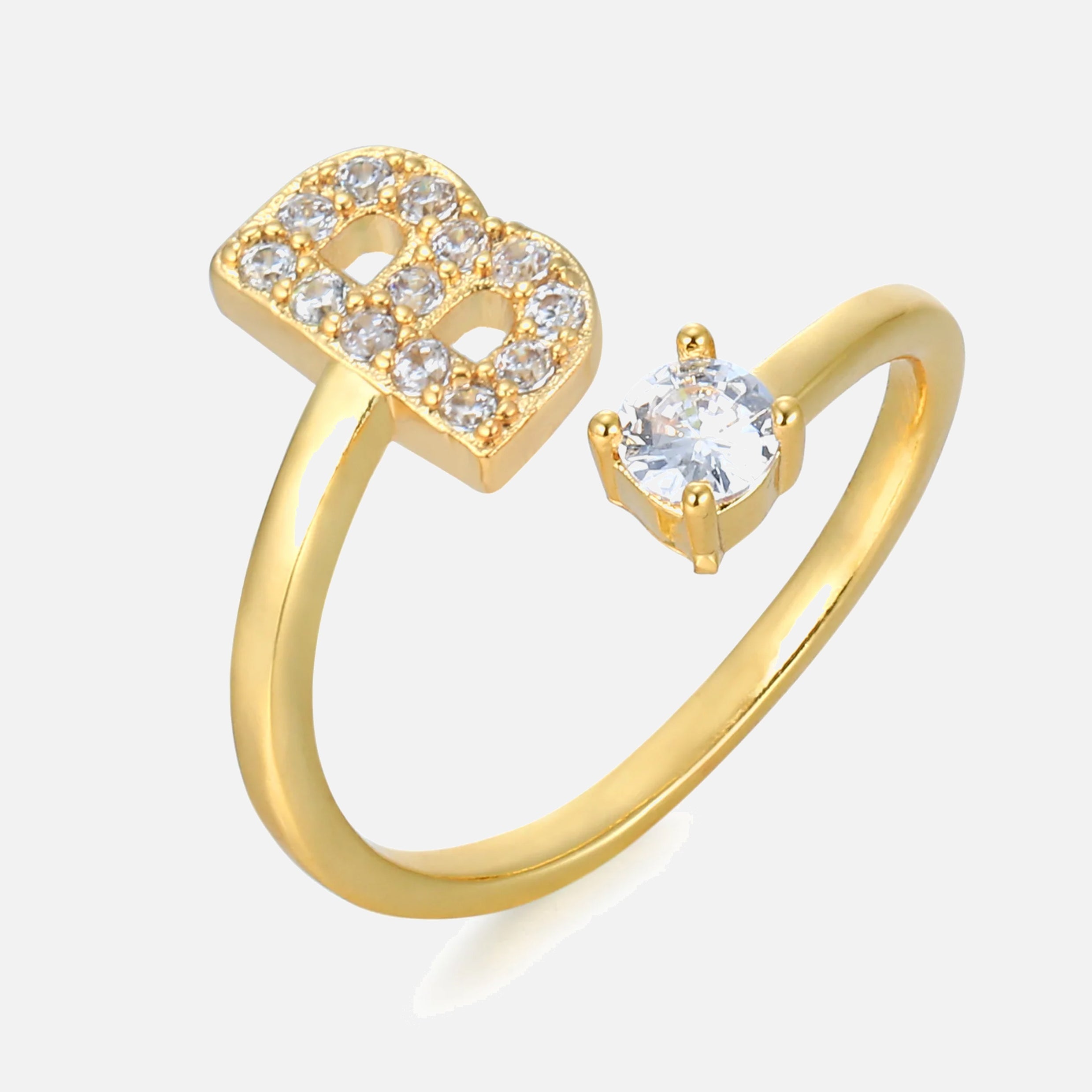 RING BUCHSTABE MIT ZIRKONIA Dein Edelweiss