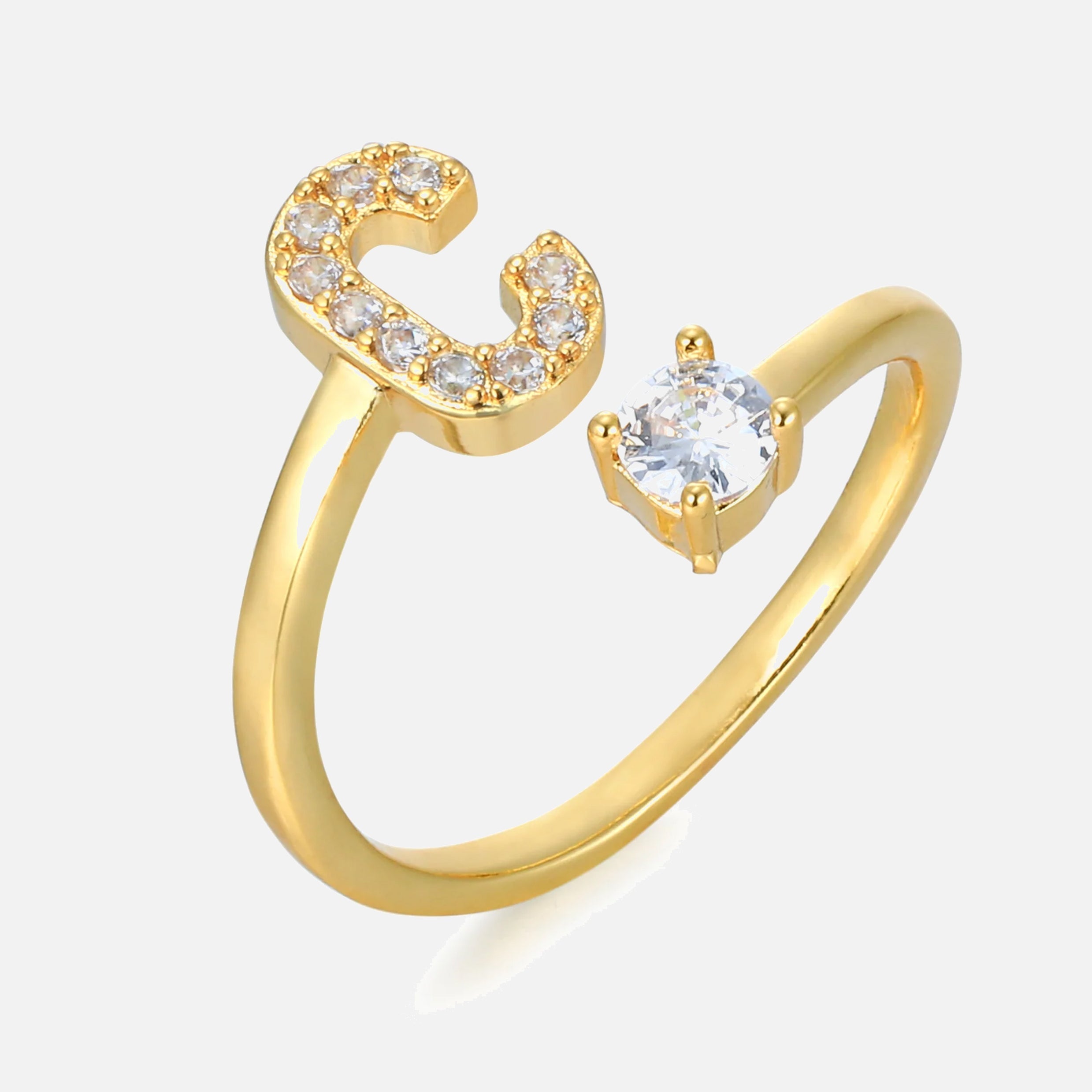 RING BUCHSTABE MIT ZIRKONIA Dein Edelweiss
