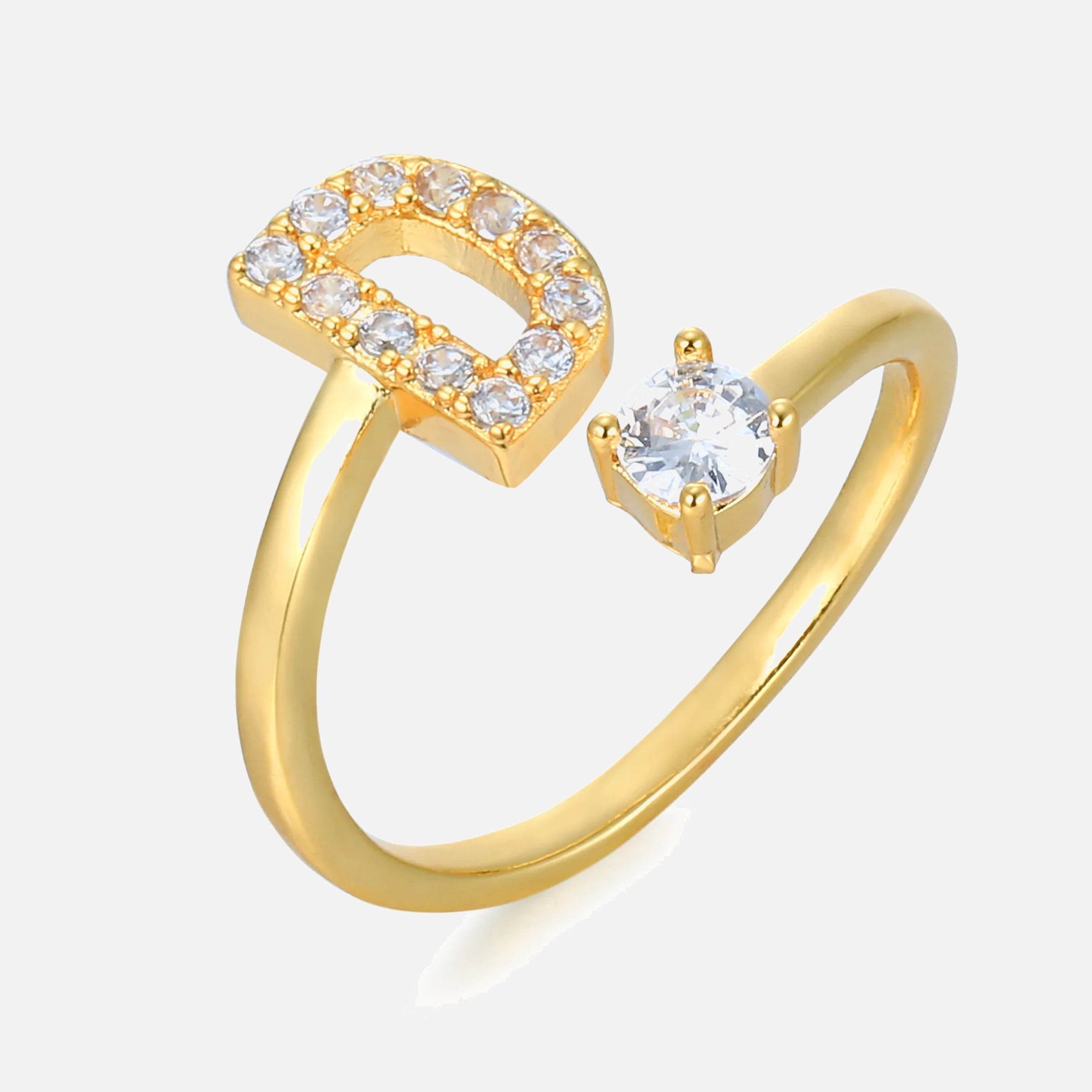 RING BUCHSTABE MIT ZIRKONIA Dein Edelweiss