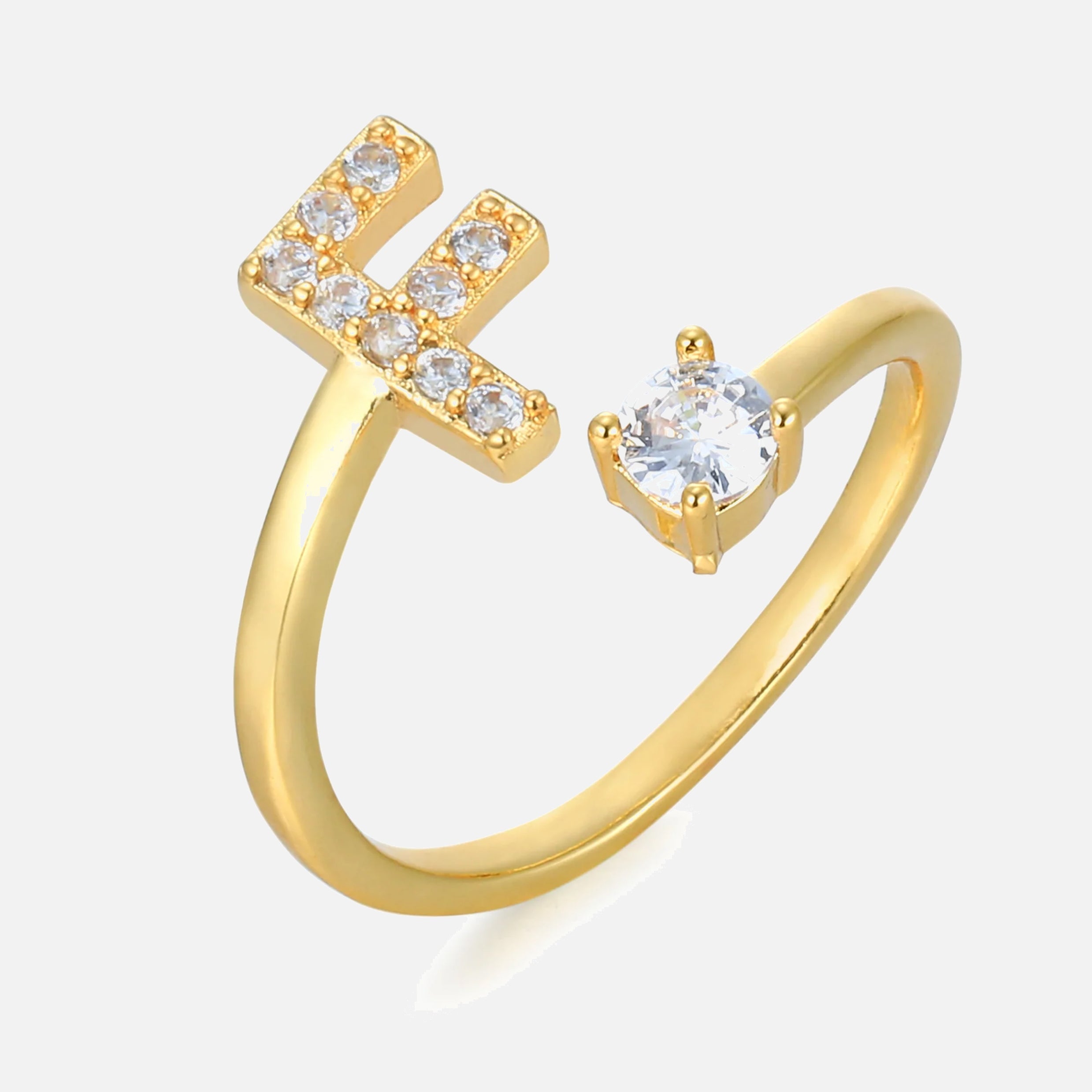 RING BUCHSTABE MIT ZIRKONIA Dein Edelweiss