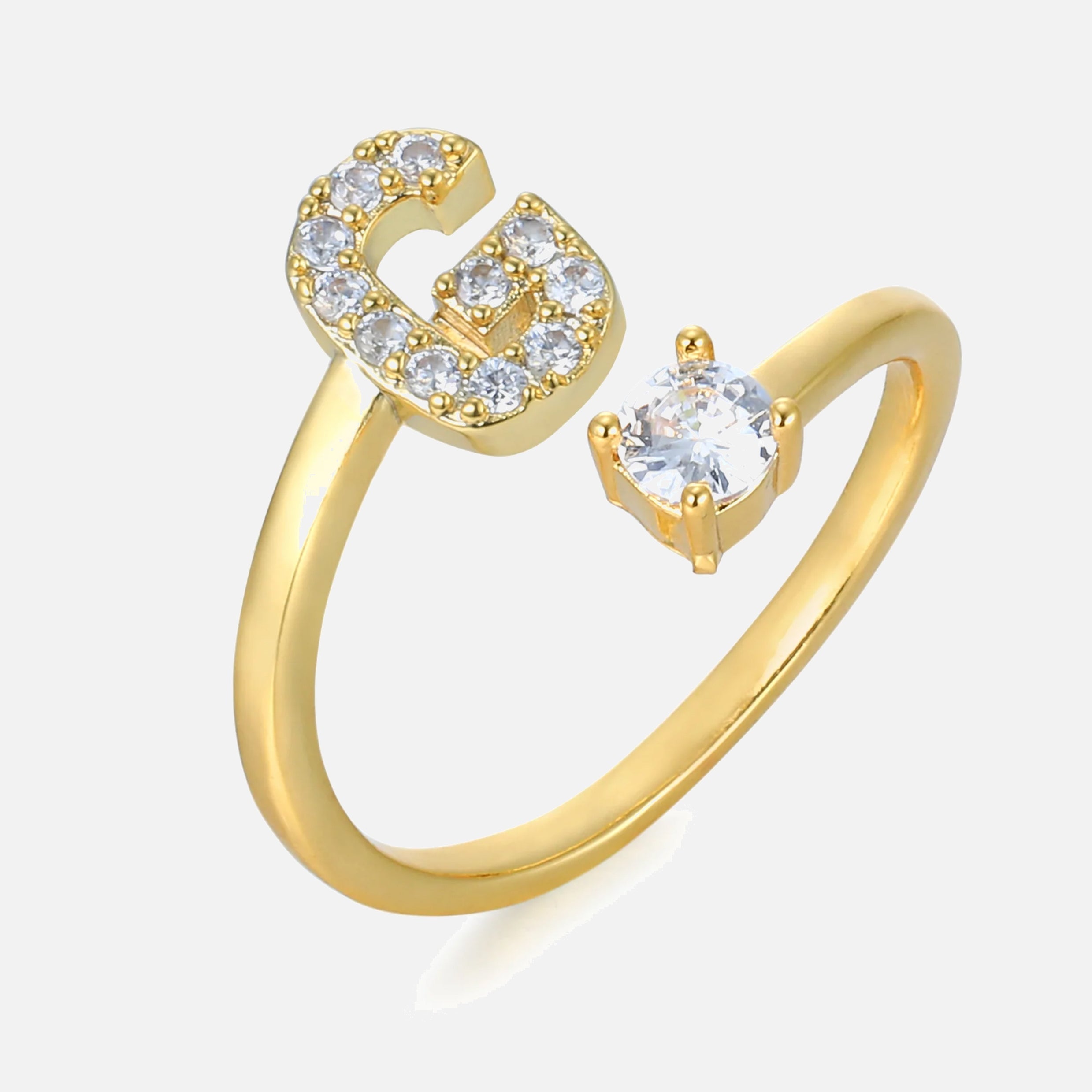 RING BUCHSTABE MIT ZIRKONIA Dein Edelweiss