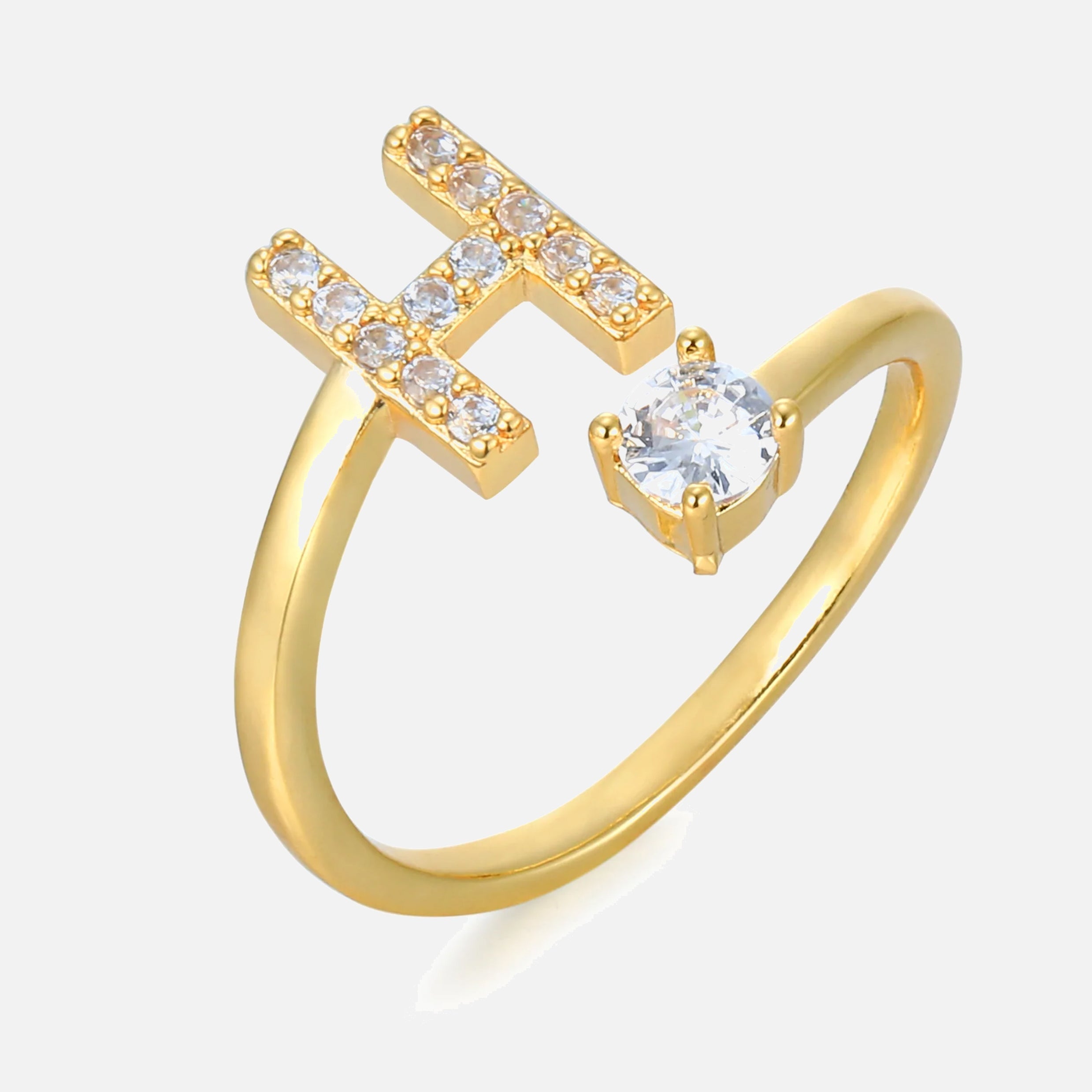 RING BUCHSTABE MIT ZIRKONIA Dein Edelweiss