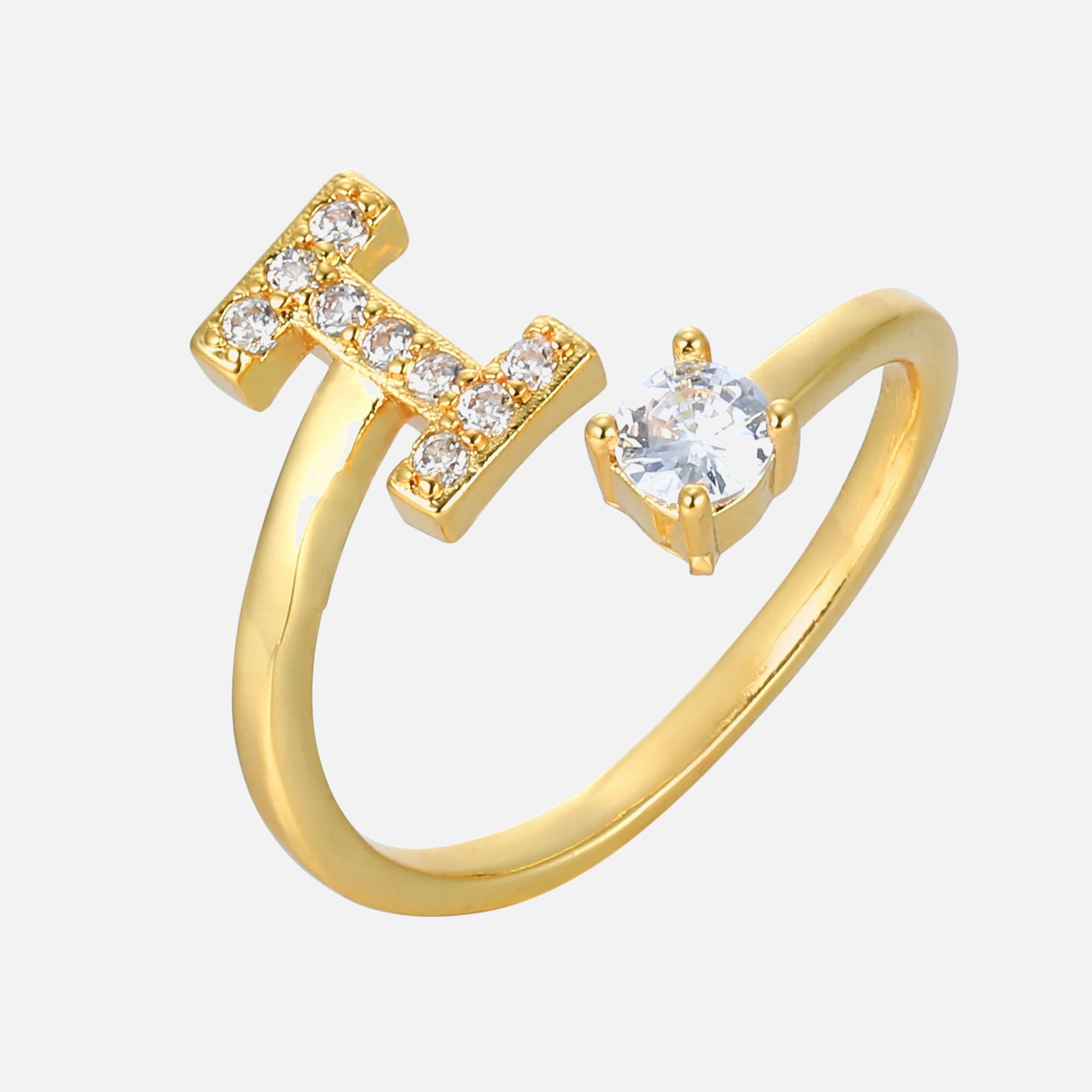 RING BUCHSTABE MIT ZIRKONIA Dein Edelweiss