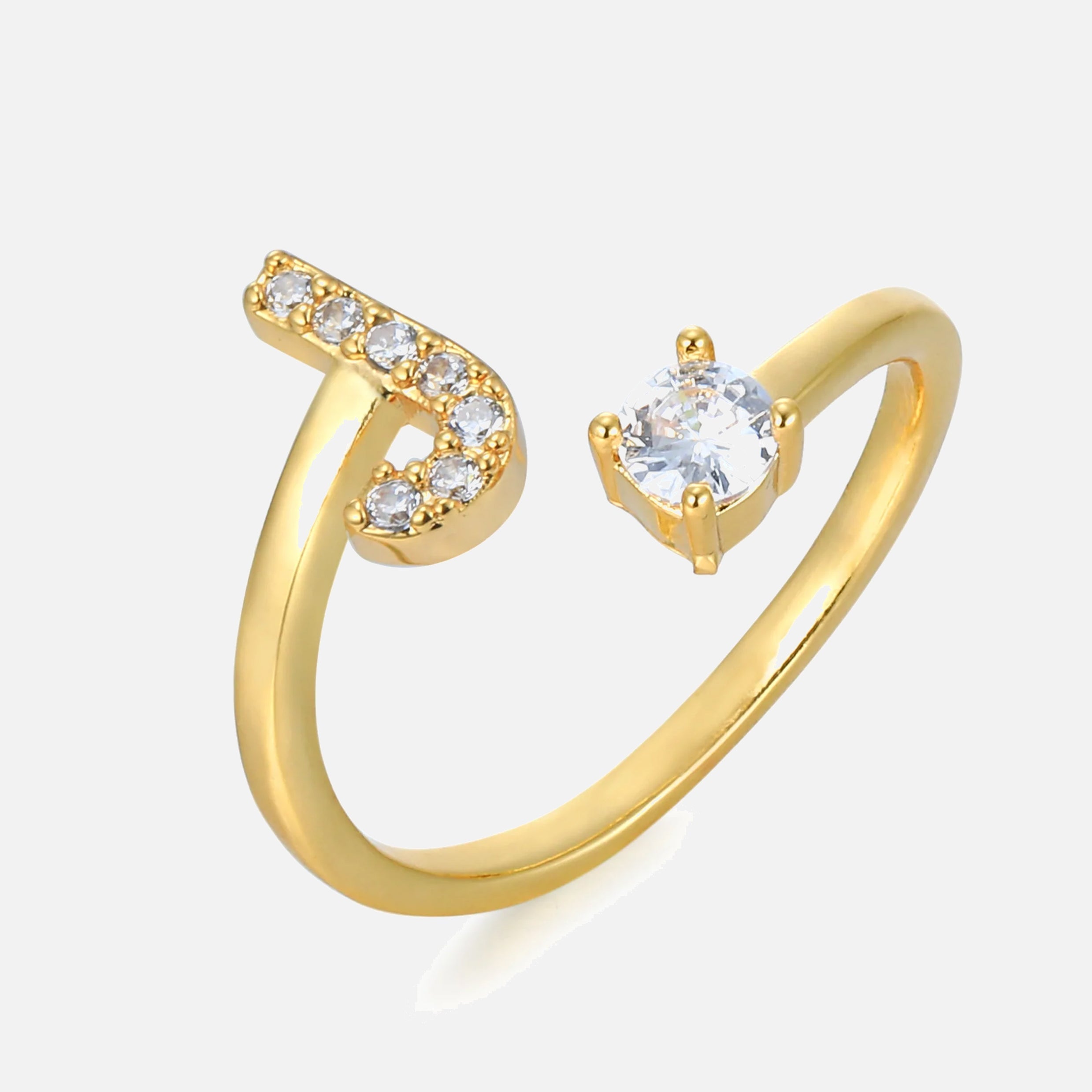 RING BUCHSTABE MIT ZIRKONIA Dein Edelweiss