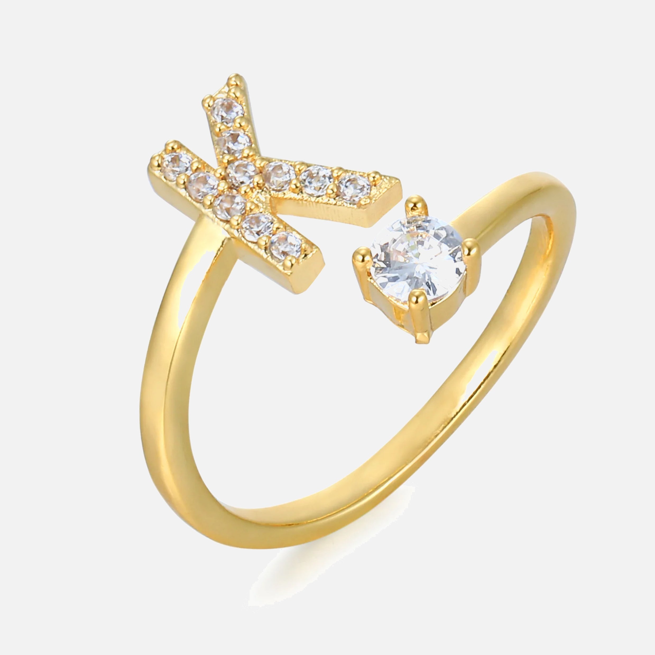 RING BUCHSTABE MIT ZIRKONIA Dein Edelweiss