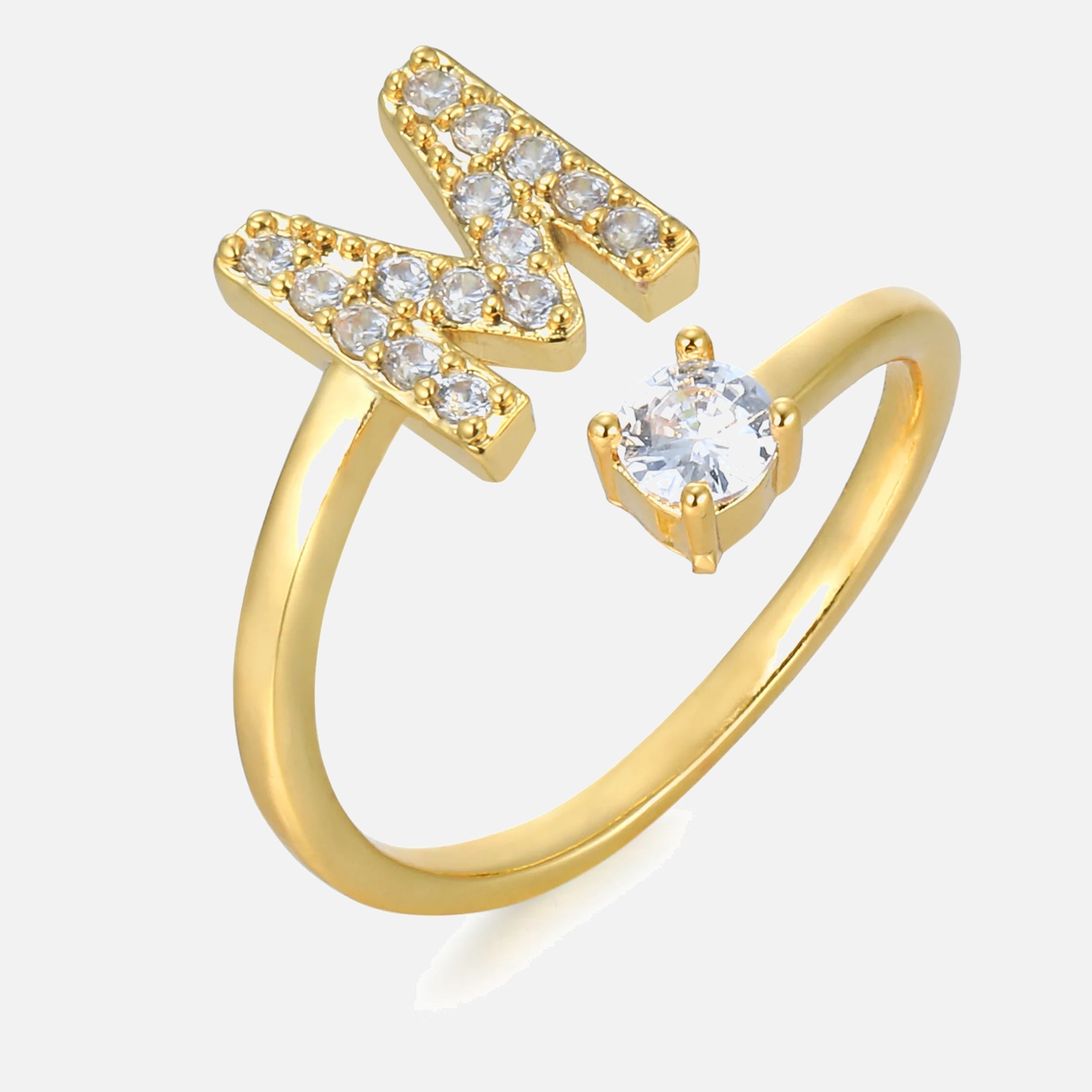RING BUCHSTABE MIT ZIRKONIA Dein Edelweiss