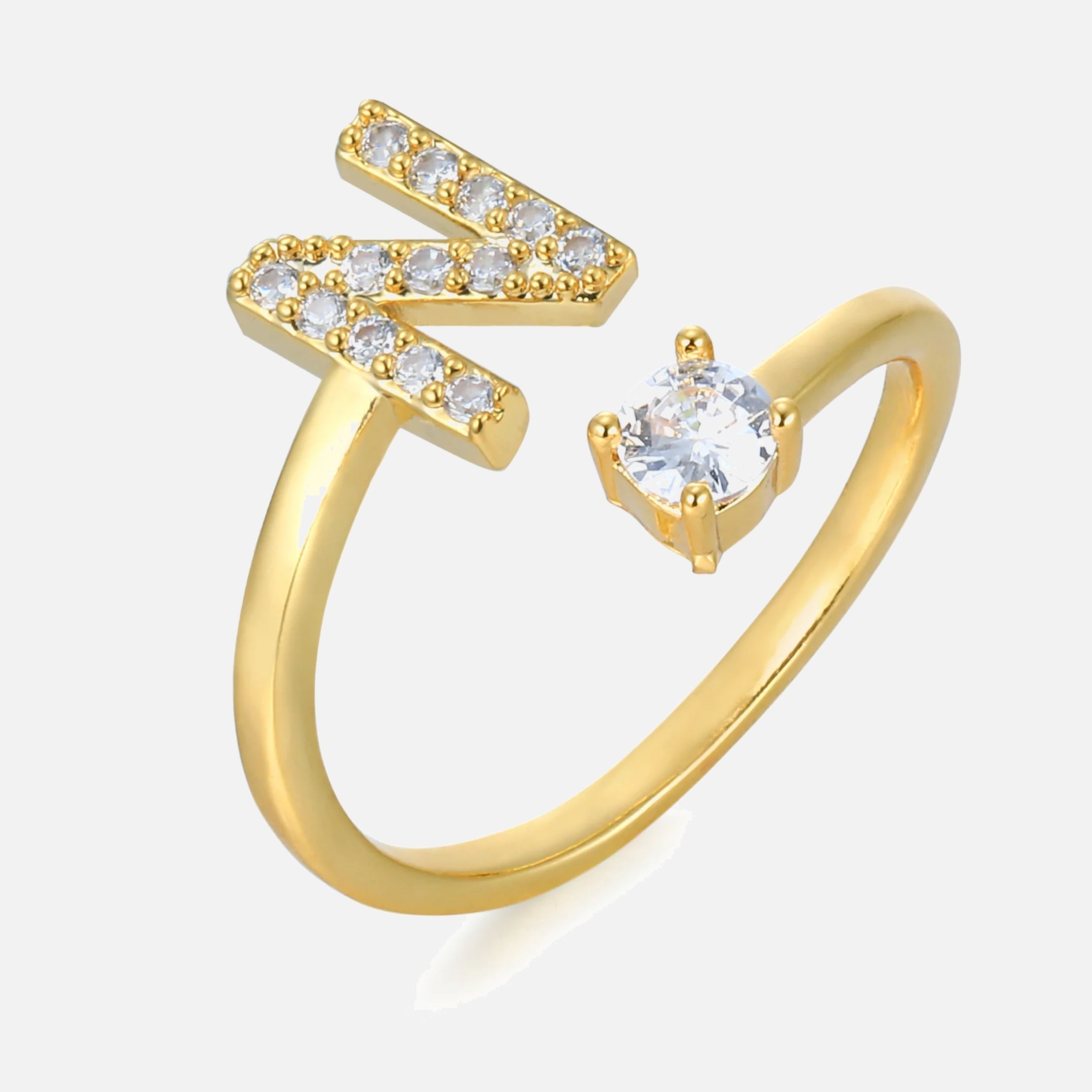 RING BUCHSTABE MIT ZIRKONIA Dein Edelweiss