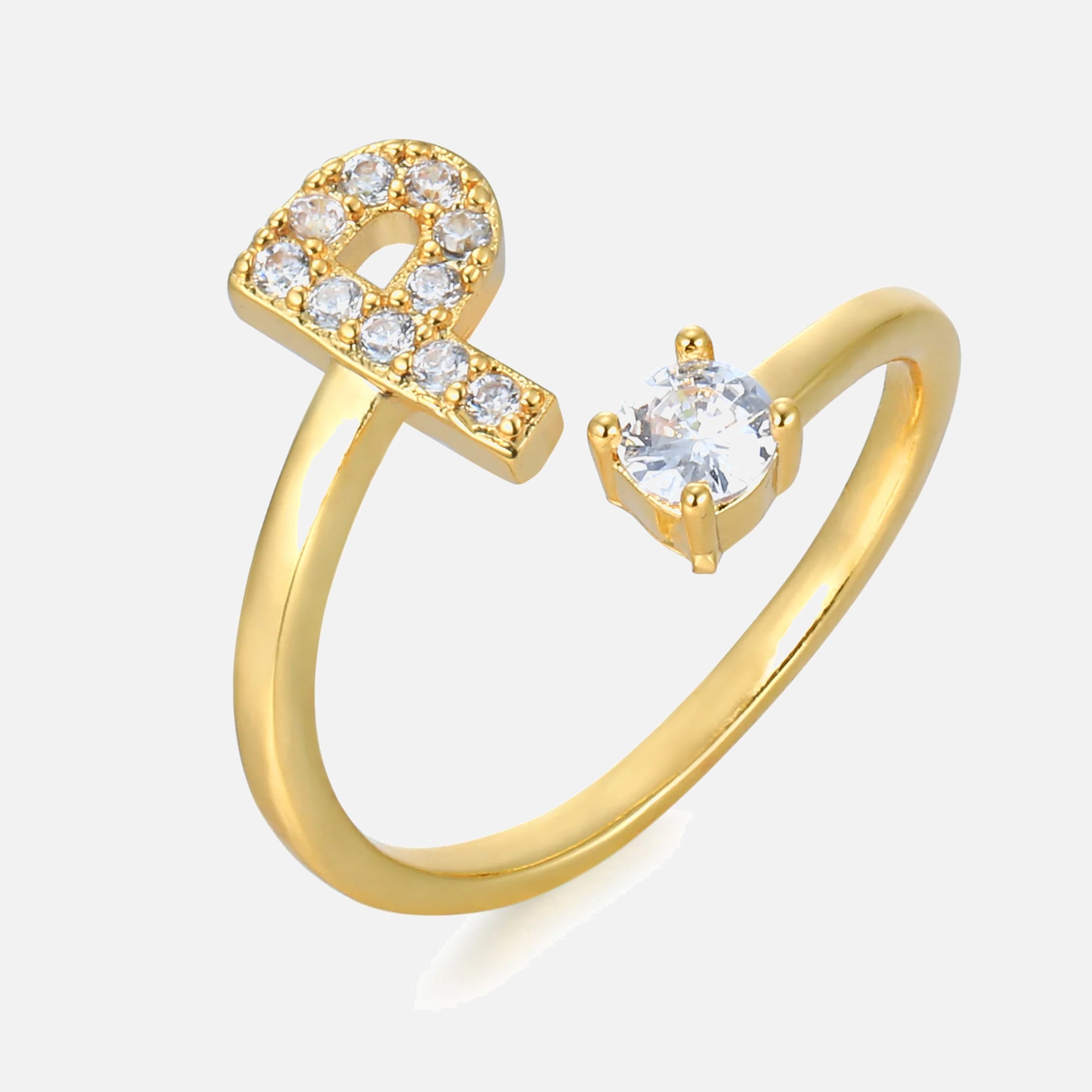 RING BUCHSTABE MIT ZIRKONIA Dein Edelweiss