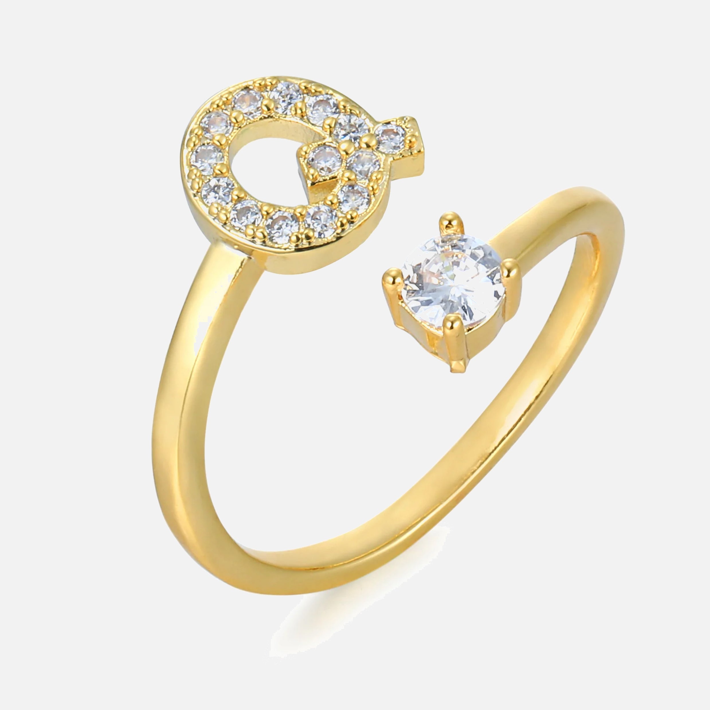 RING BUCHSTABE MIT ZIRKONIA Dein Edelweiss