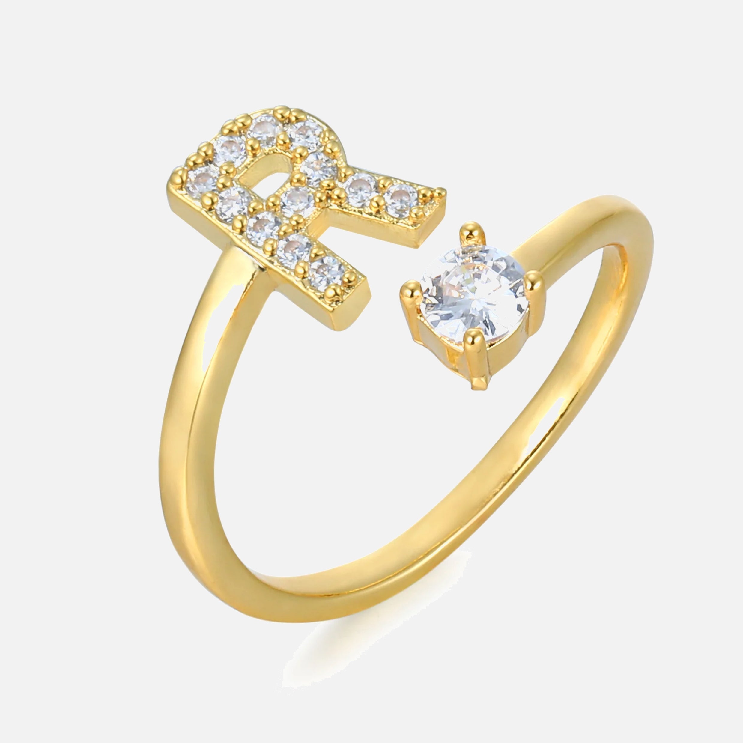 RING BUCHSTABE MIT ZIRKONIA Dein Edelweiss