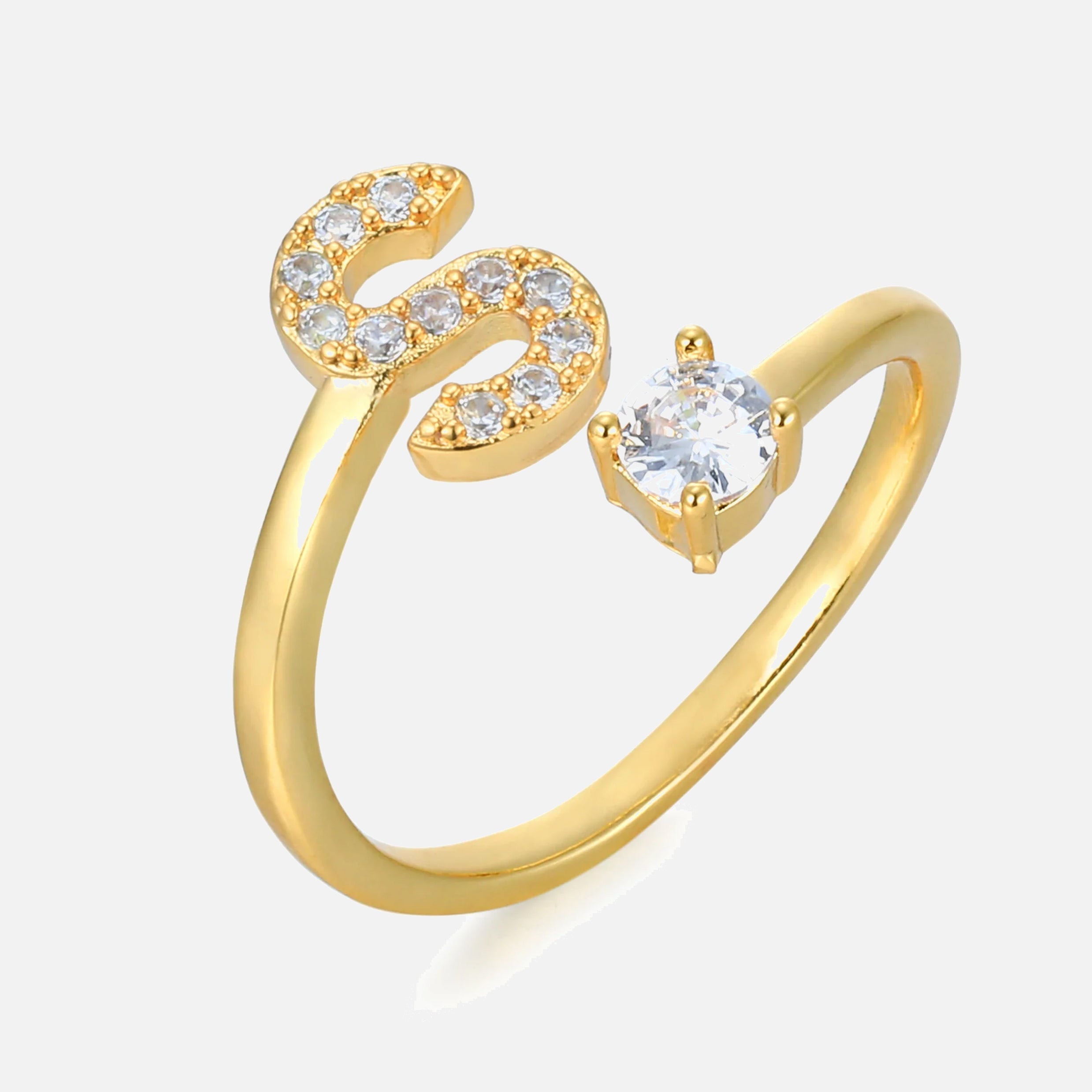 RING BUCHSTABE MIT ZIRKONIA Dein Edelweiss