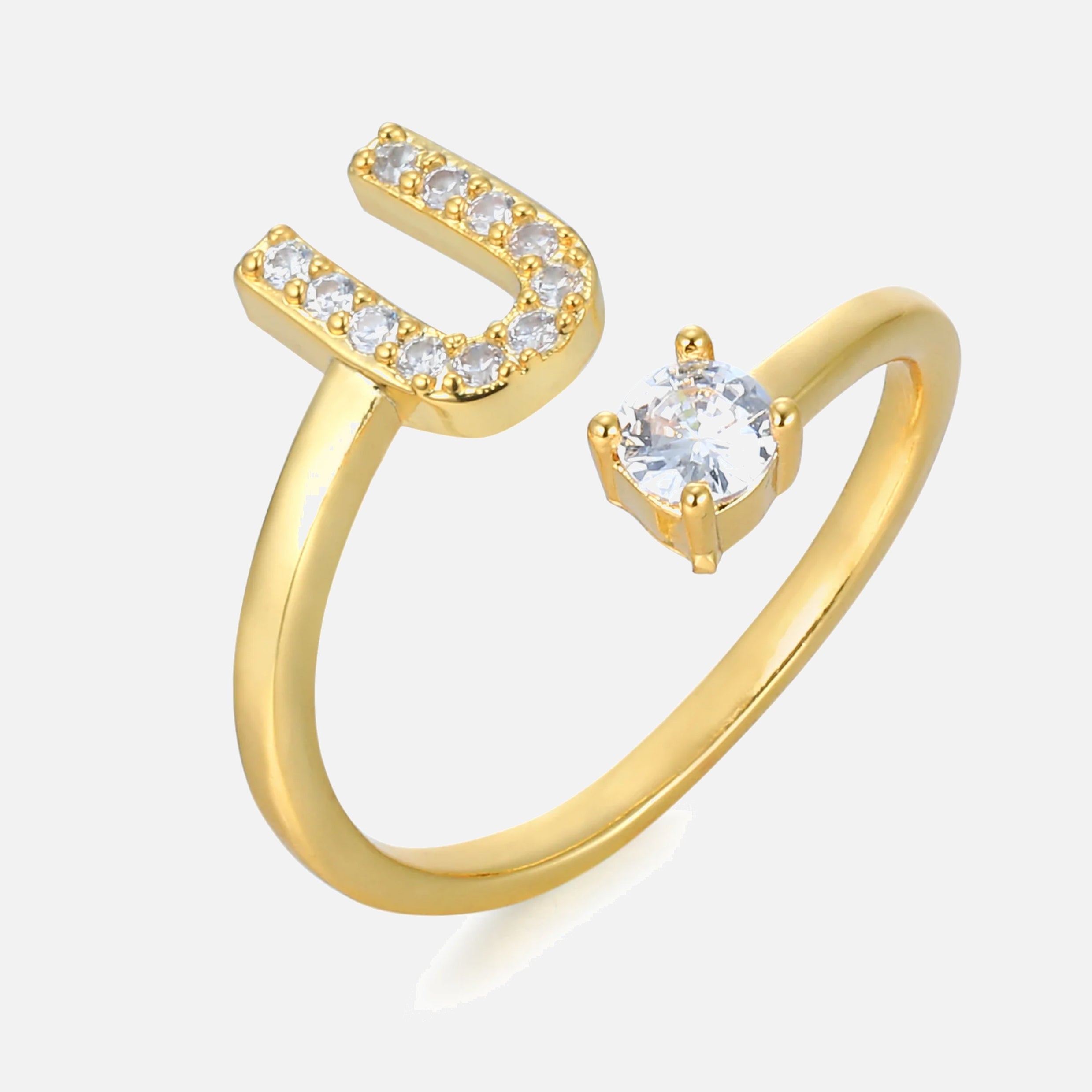 RING BUCHSTABE MIT ZIRKONIA Dein Edelweiss