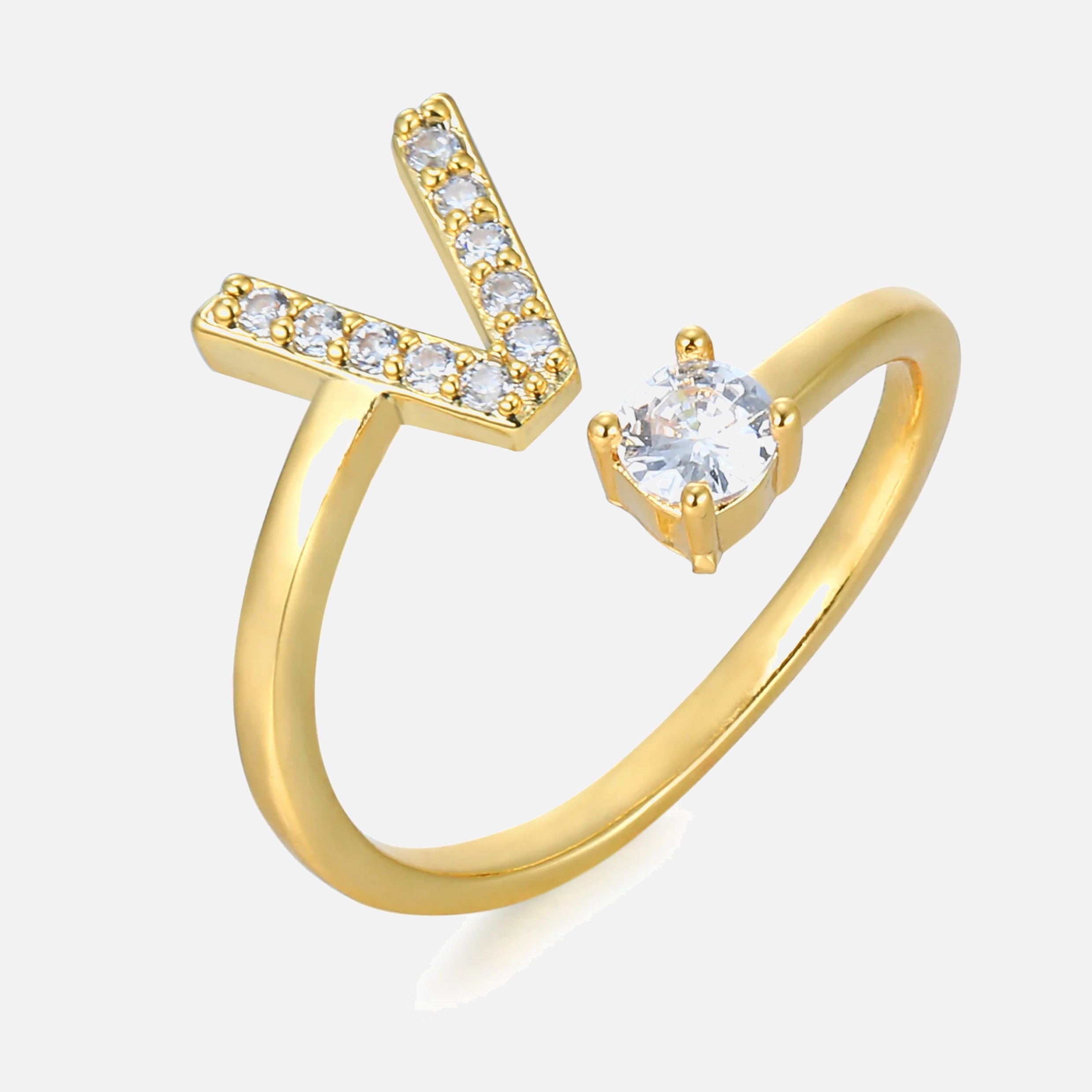RING BUCHSTABE MIT ZIRKONIA Dein Edelweiss