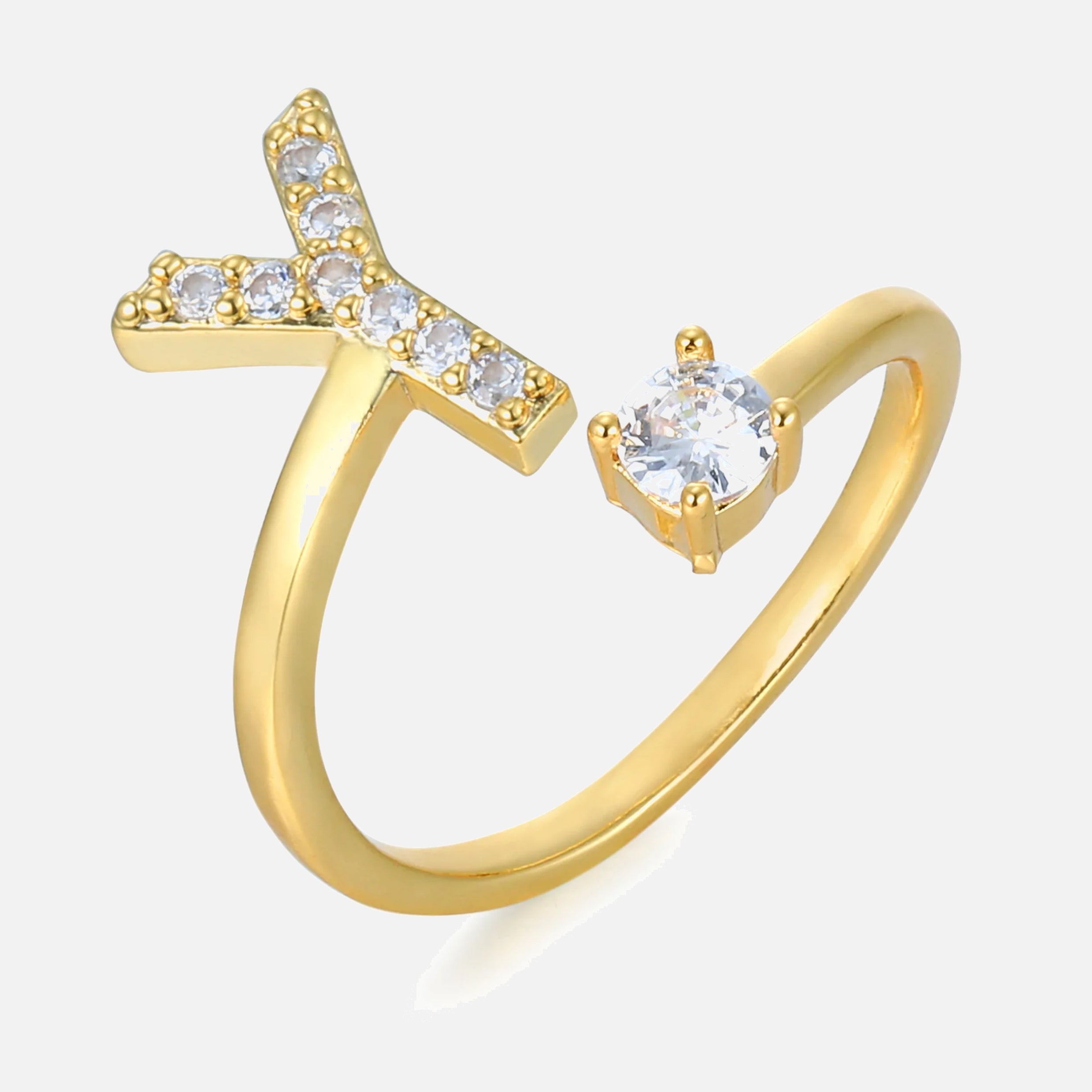 RING BUCHSTABE MIT ZIRKONIA Dein Edelweiss