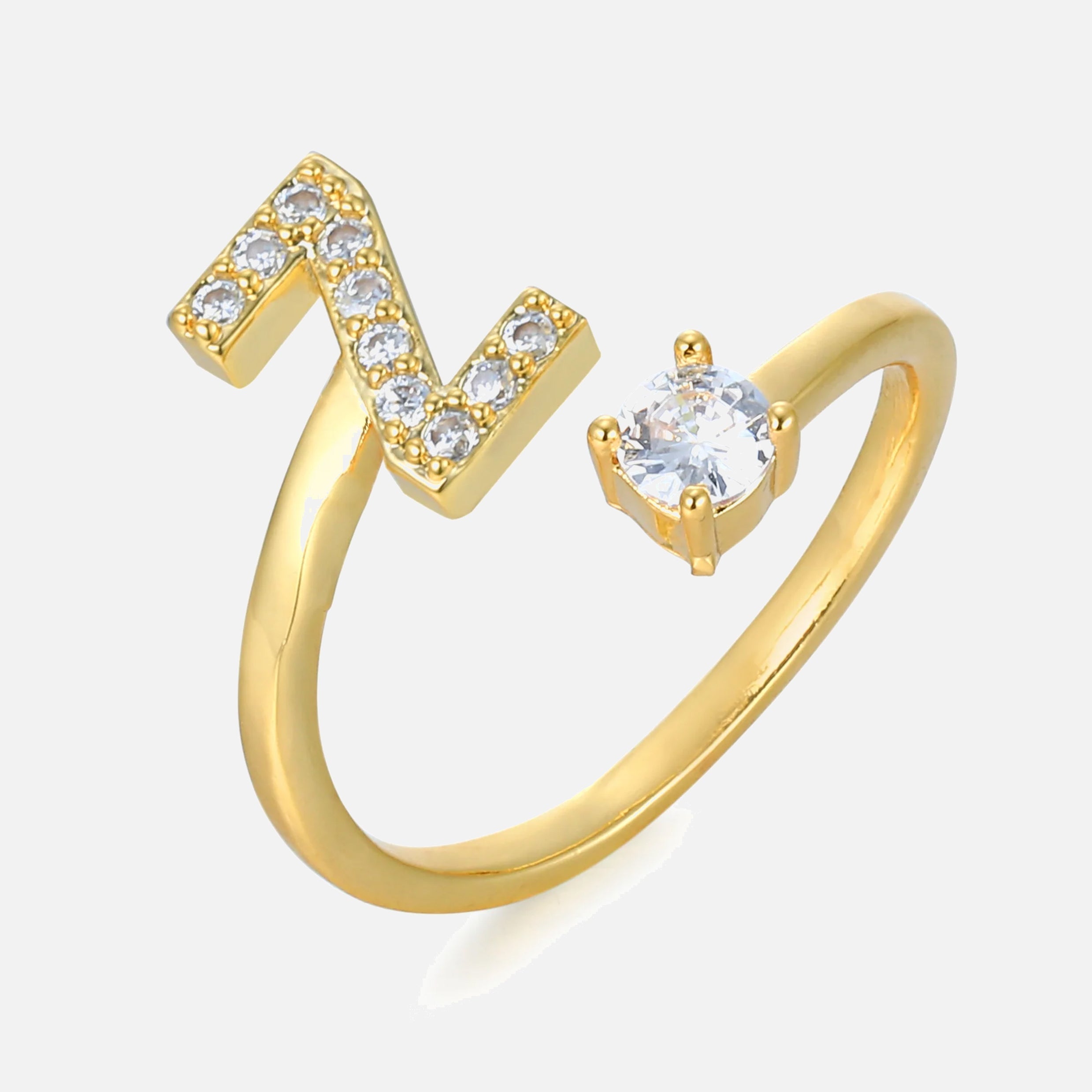 RING BUCHSTABE MIT ZIRKONIA Dein Edelweiss