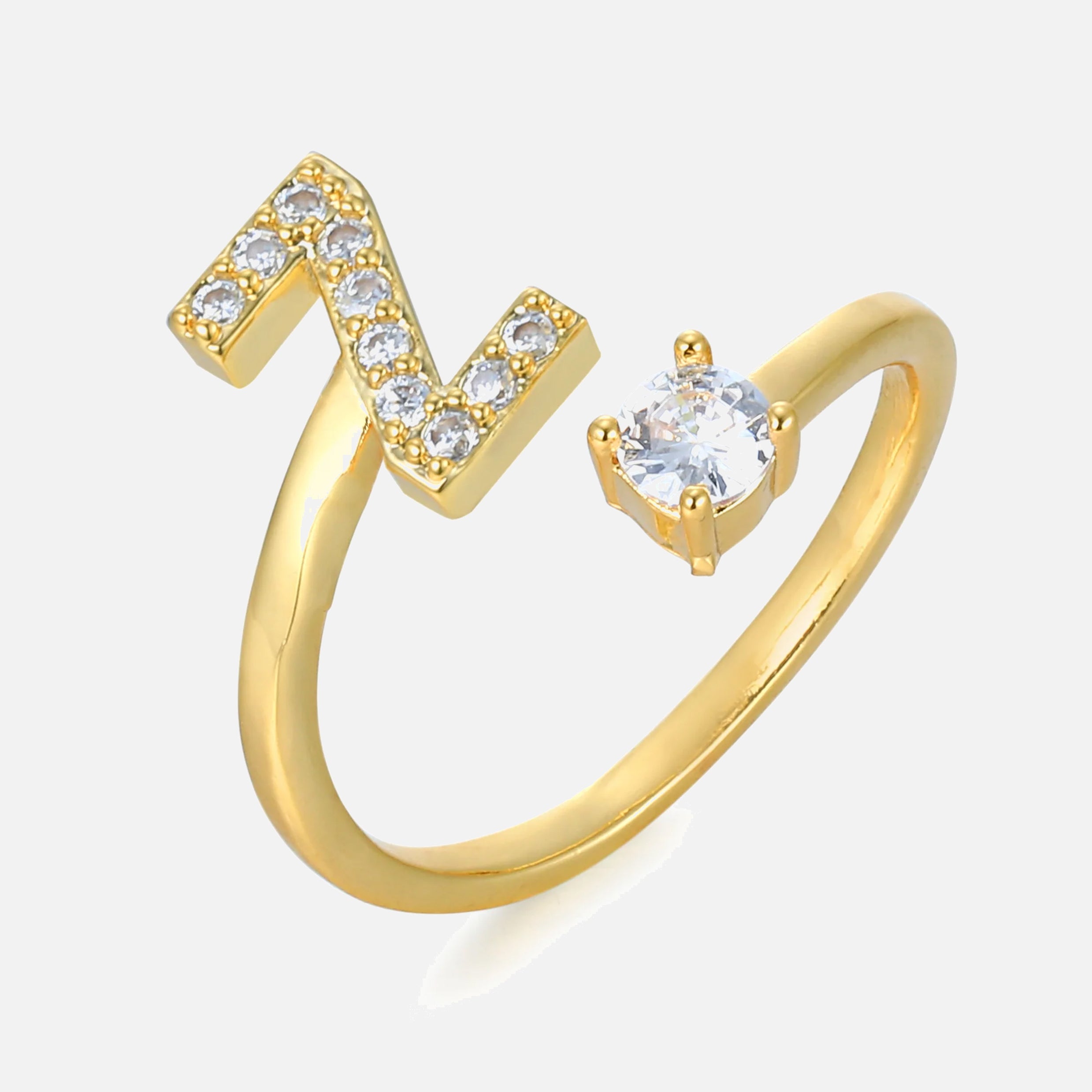 RING BUCHSTABE MIT ZIRKONIA Dein Edelweiss